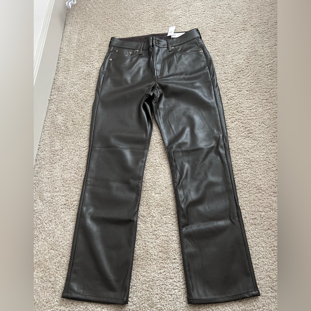 Gap High Rise Recycled Vegan Leather '90s Straight Pants